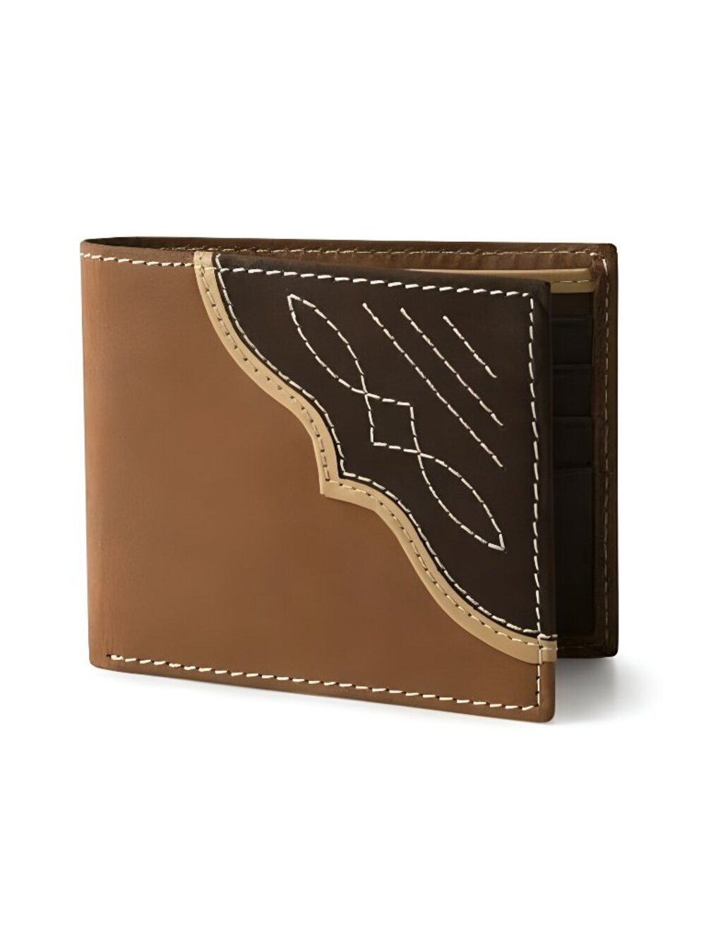 Men's Bifold Wallet with Flip-Out ID Window, Genuine Leather, RFID Blocking